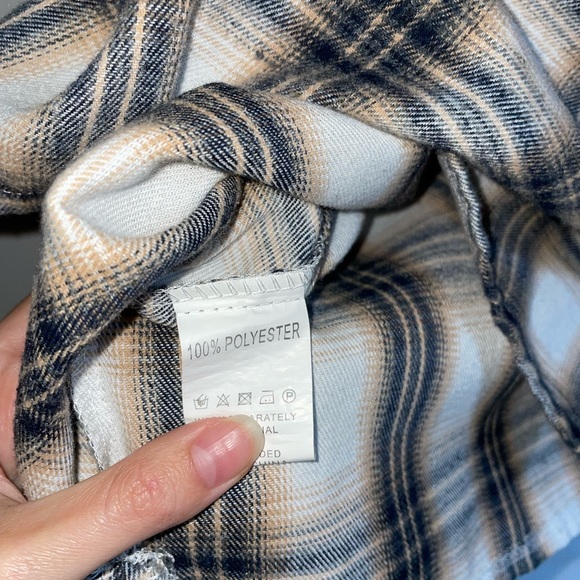 Drop Shoulder Button Front Plaid Jacket/Shirt - Picture 7 of 7